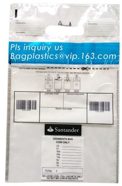 Security plastic bag with adhesive tape for cash, plastic money bag, Security Money Cash Bag For Airport/Bank and police