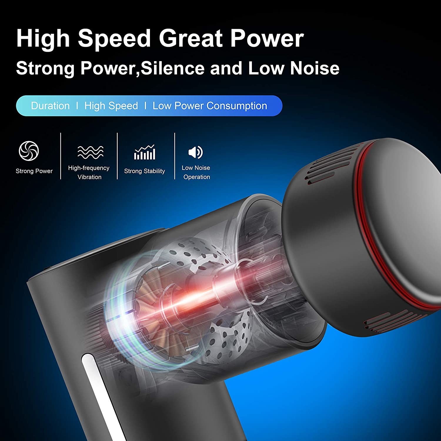 Cold Hot Pocket Rechargeable Massager Gun Muscle Recovery 2400mAh