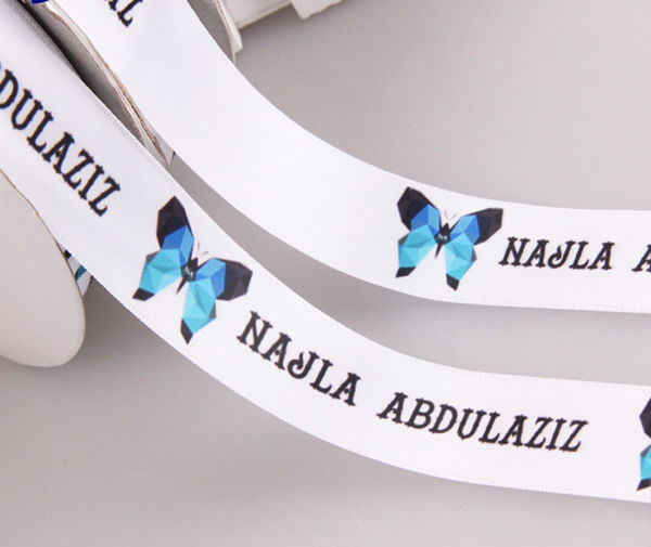 custom luxury satin ribbon with logo printing in roll for sale manufacturer