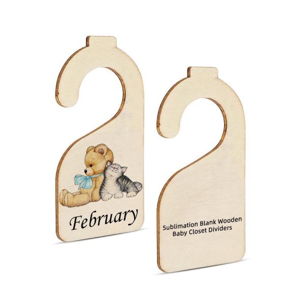 Custom Blank Sublimation Wooden Baby Closet Dividers For Sublimation Heat