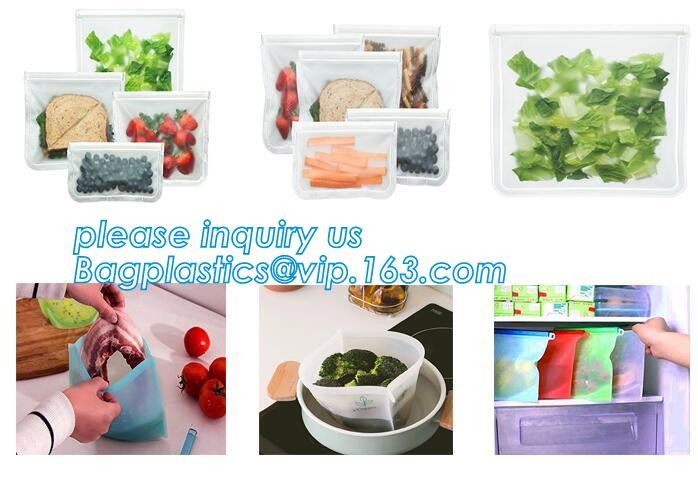 Seal Reusable Fresh Vegetable Meat Dog Cat Pet Food Storage Easy Clean 1 Liter Silicone Food Bag For Refrigerator bageas
