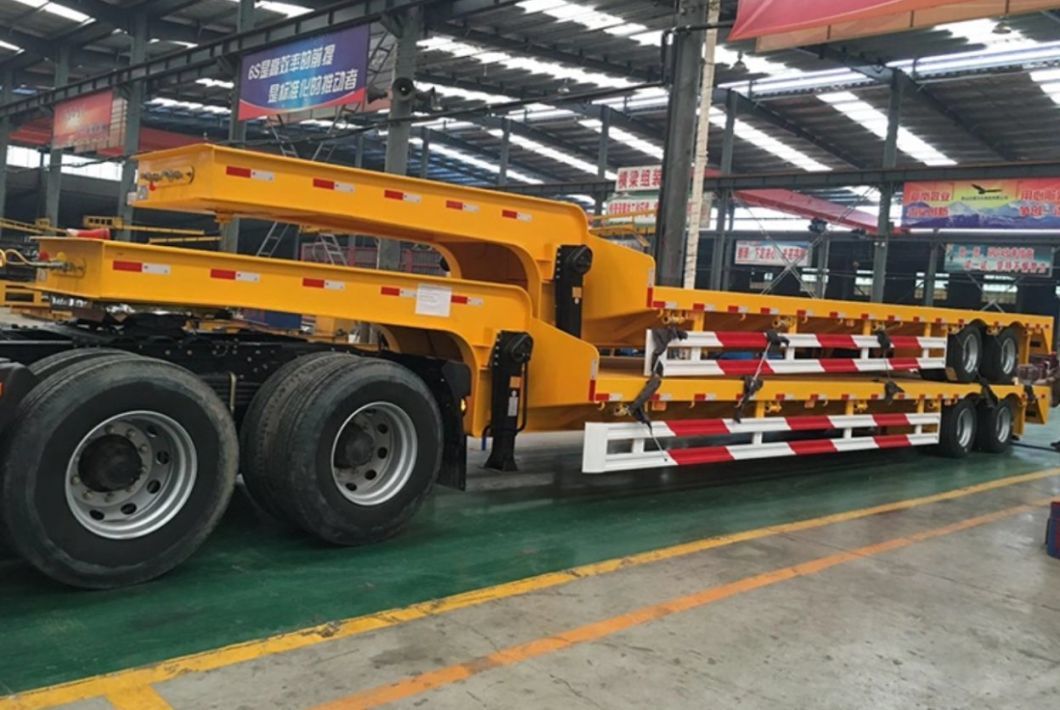 Durable Two-Axle Lowbed Trailer for Construction Equipment