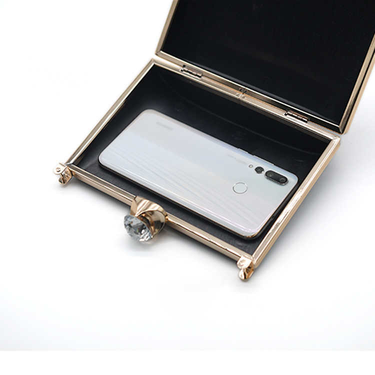 Customized Simple Rose Gold Metal Clutch Purse Frame 18*12*6cm