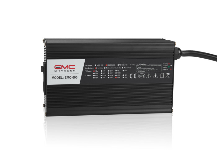 EMC-600 36V12A Aluminum lead acid/ lithium/lifepo4 battery charger with 4 protections function