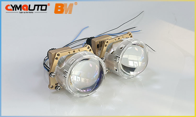 3 Inch Dual Cup Dual Lens 69w H7 Bi Led Projector Blue Lens 50000 Hours Lifespan