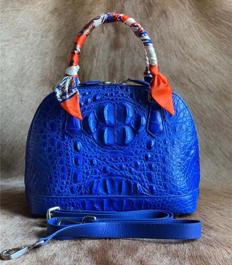 Authentic Exotic Crocodile Skin Women's Shell Purse Genuine Alligator Leather Female Handbag Lady Single Shoulder Bag