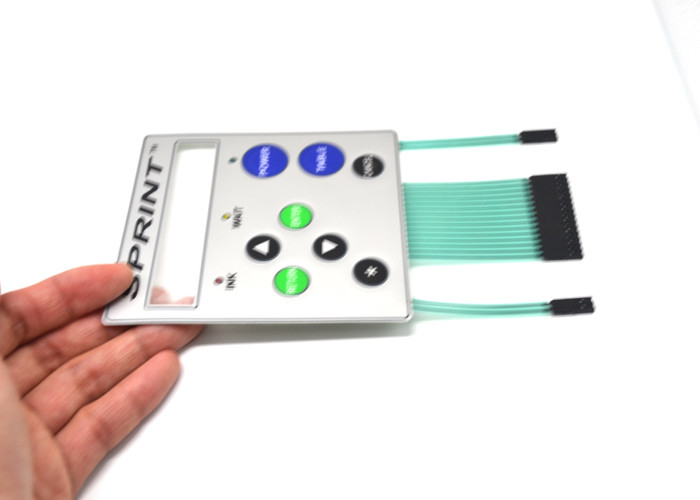 Printer Controller LED Membrane Switch With Tactile Embossed Buttons
