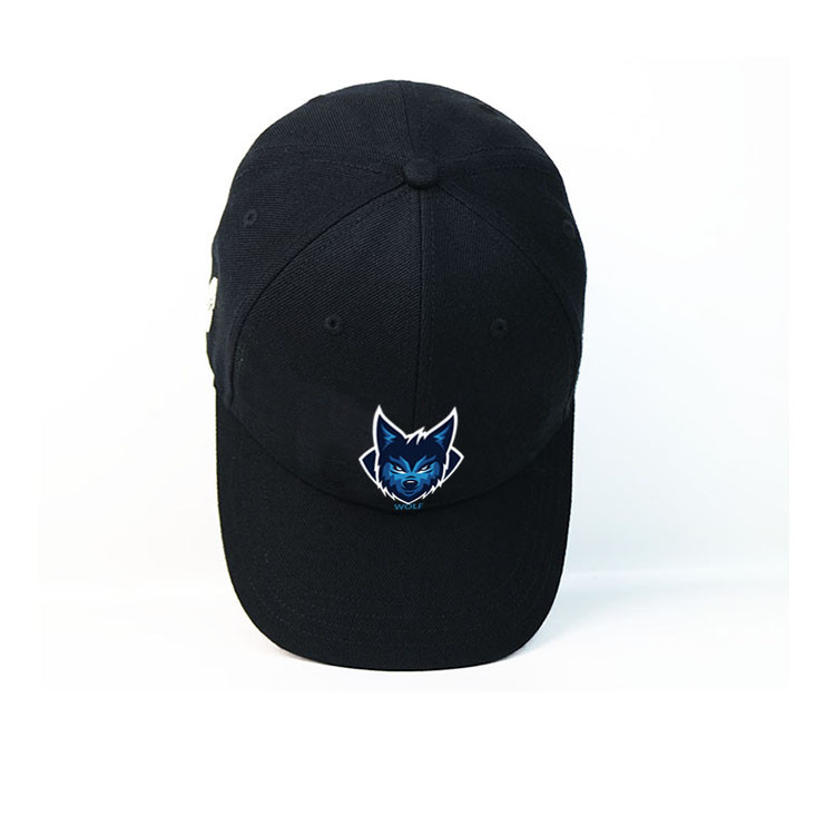 Custom design your own brand ACE inner tape printing black 6panel baseball caps hats