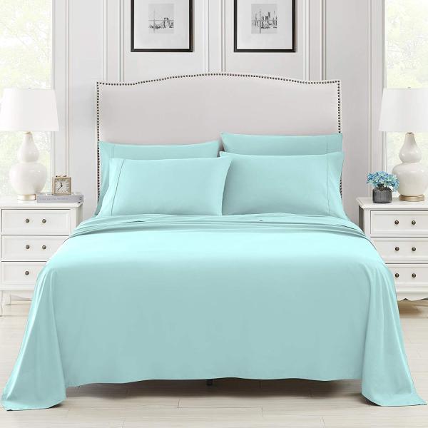 6 PC Super Soft Microfiber Bedding Set Wrinkle Fade Resistant for 14'' Deep Pocket