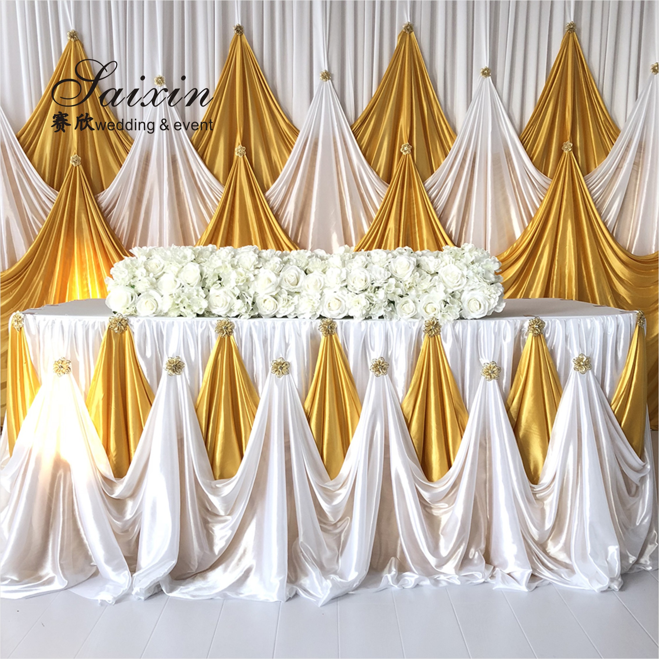 SX-388 Wholesale drape cloth curtains valance for wedding stage backdrop