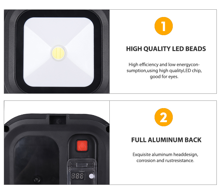 3000LM Folding Outdoor Working Light IP54 Portable Flood Light Rechargeable