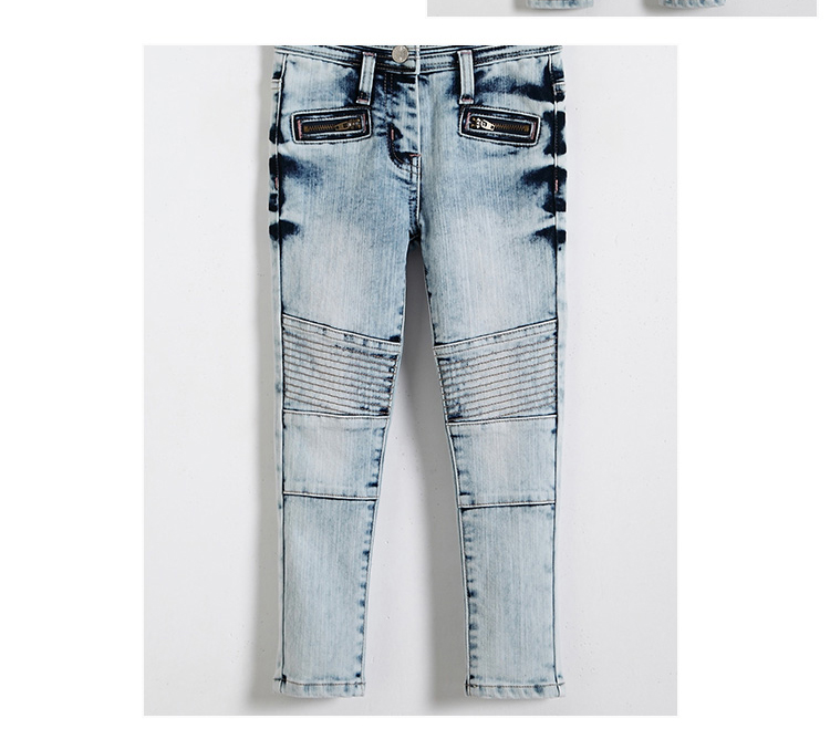 Slim Fit Long Section Kids Denim Clothes , 2 - 8 Years Children Denim Jeans