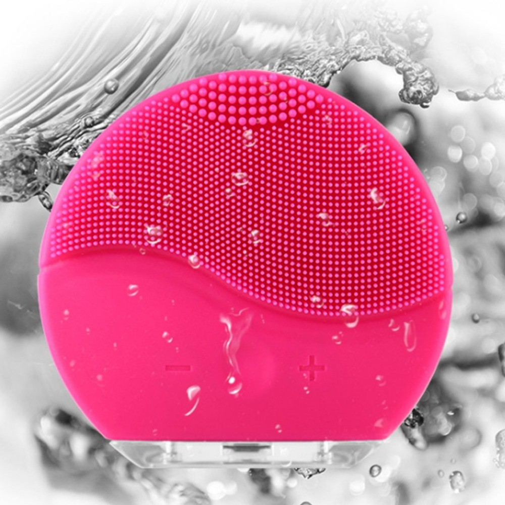 Silicone Vibrating Waterproof Facial Cleansing Face brush Massager with USB Rechargeable
