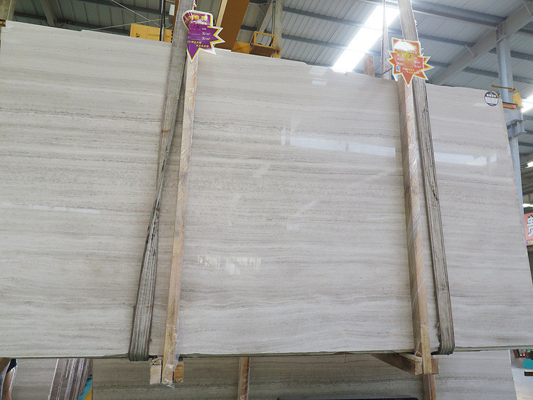Chenille White Wood Marble Tile , Polished Marble Floor Tile Smooth Looking