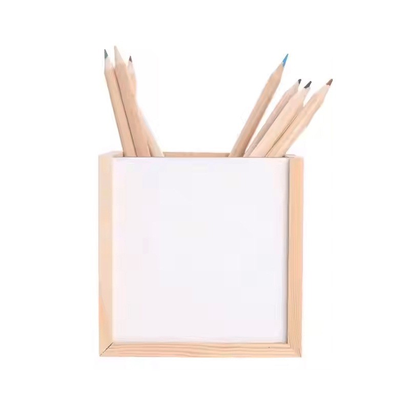Customized Sublimation Printing Wooden Pen Holder Gift For Students