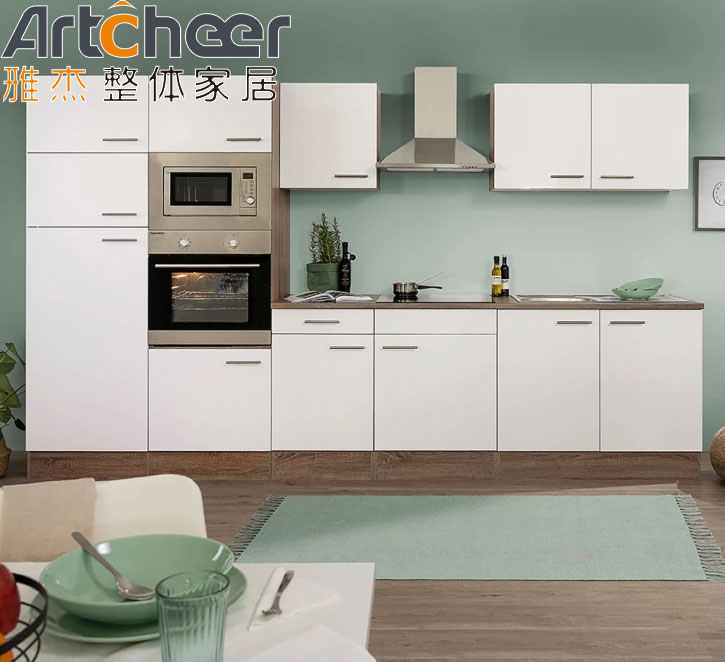 Modern Style Melamine Finish Plywood Carcase Kitchen Cabinet with Tall Cabinet Unit