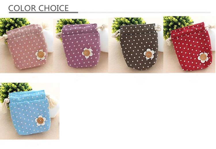 Hot selling lovely customized promotional calico drawstring bag small candy pouch cute Mimi pocket for gift