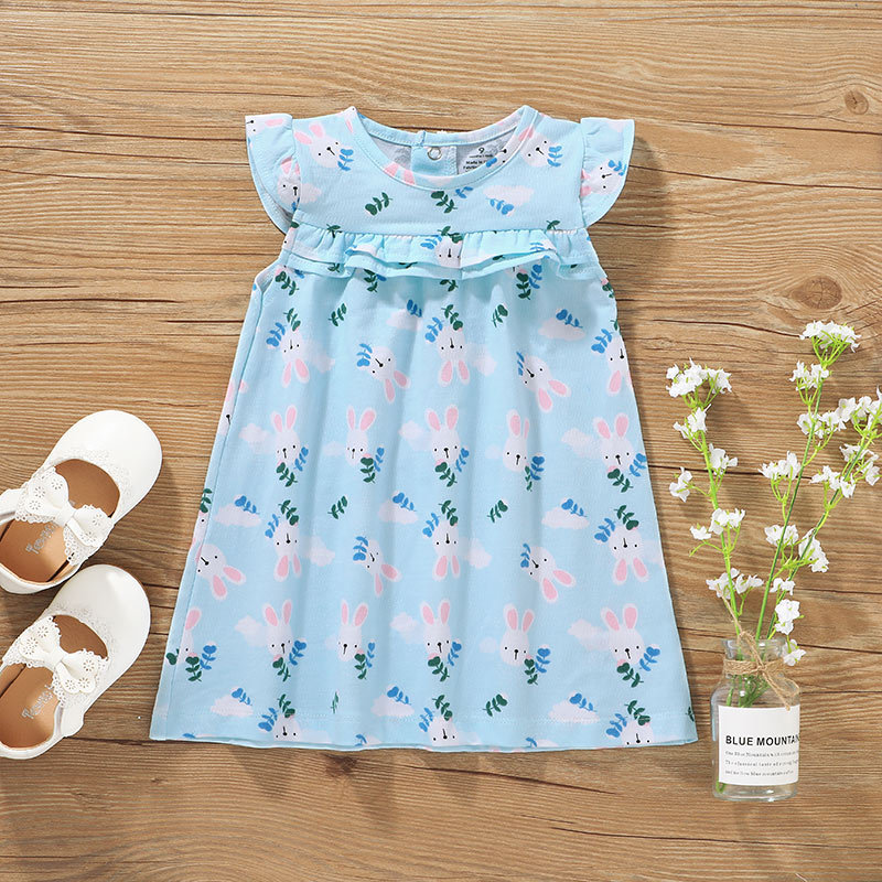 Summer Children'S Clothing Girls Full Printing Small Flower Children'S Dress