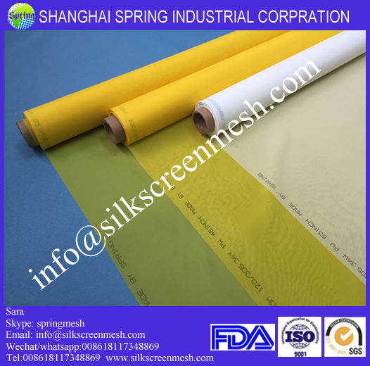 250 Mesh Count(100T) Silk Screen Printing Mesh Fabric/Polyester Screen Printing Mesh