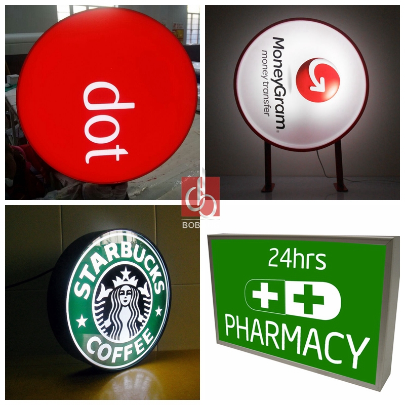 Wall Hanging Vacuum Forming Rotating Round Acrylic Light Box