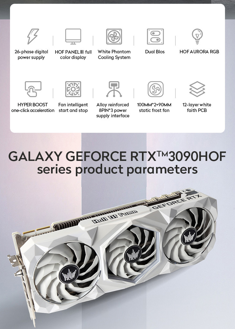 Professional Gaming Graphics Card Galaxy Geforce RTX 3090 HOF Extreme Limited Edition