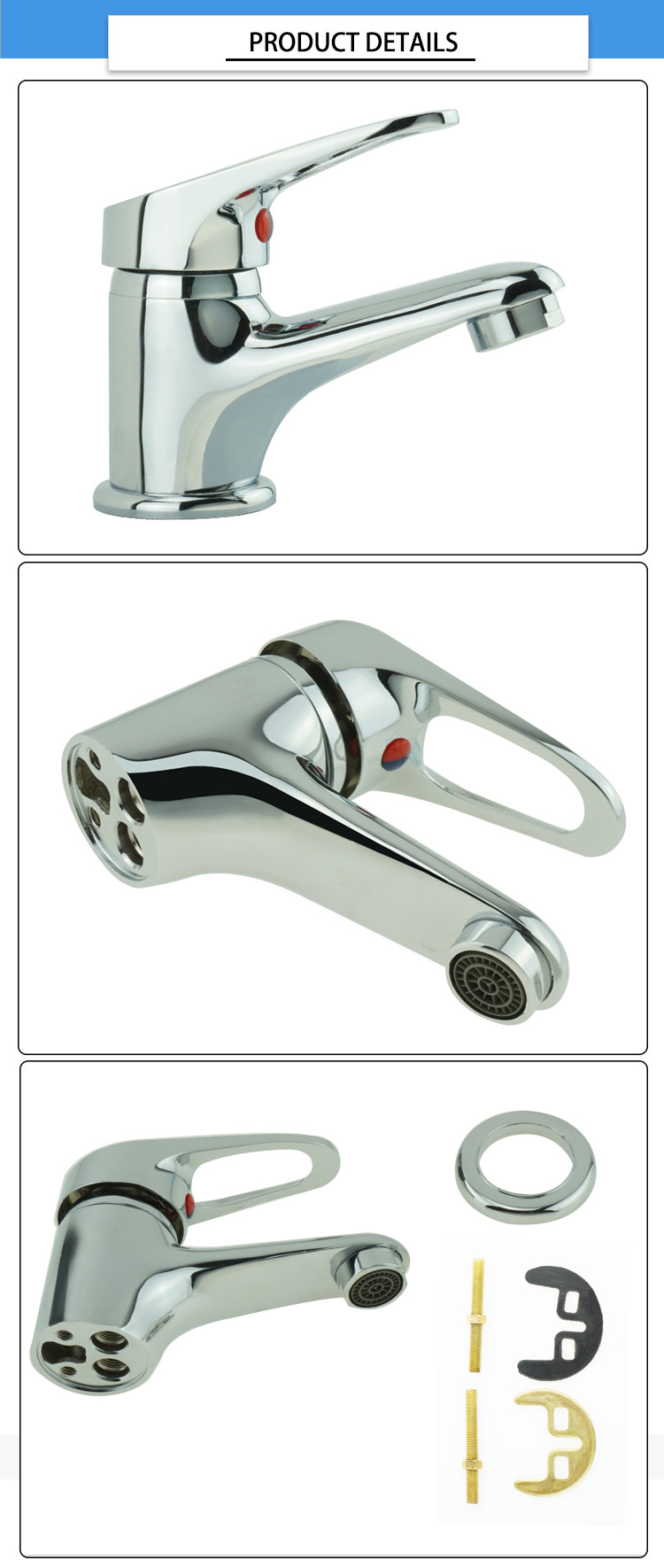 Commercial Brass Chromed 35mm Wash Basin Faucet