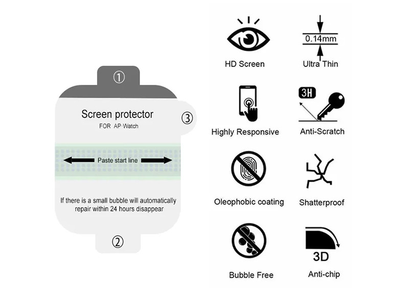 Ultra 49mm Smart Watch Glass Guard Hydrogel Smart Watch Glass Cover For Apple Samsung Galaxy