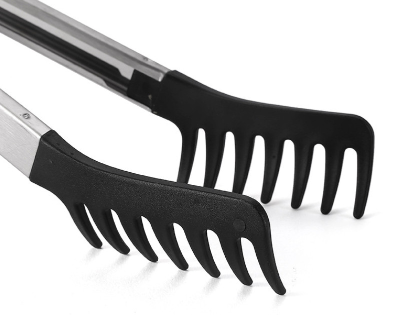 12 Inch Household Stainless Steel Food Clip, Barbecue Clip, Silver High Temperature Resistant Non-Slip Special Clip