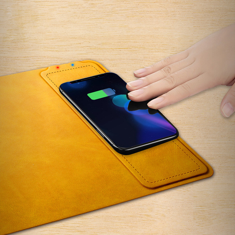 MOUSE PAD WIRELESS CHARGER 2018 10W 2 int 1 q black fast wireless phone charger large pu mouse pad for mobile phones