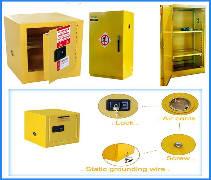 350 LBS Steel Vertical Flammable Safety Cabinet For Harmful Gas Storage