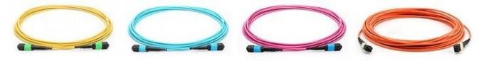 MPO MPT Multi Mode Fiber Optic Patch Cord 12 Core