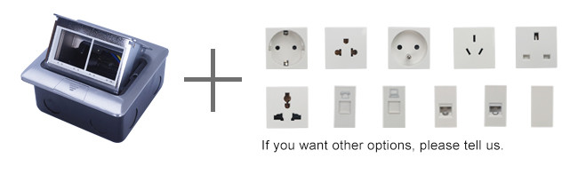 Hotel / Airport Double Floor Socket , European Standard Twin Floor Socket