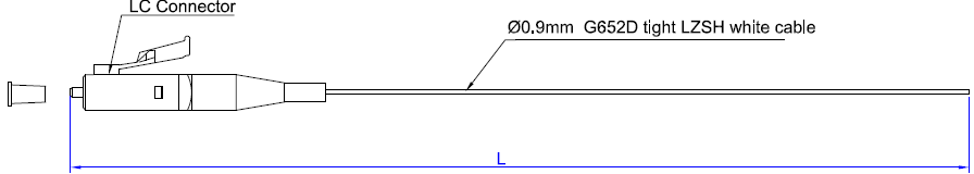 IEC Grade B1 Level LC / APC Fiber optic Pigtail set OS2 G657A1 900um Loose buffer 2 Meters LSZH High Practicability