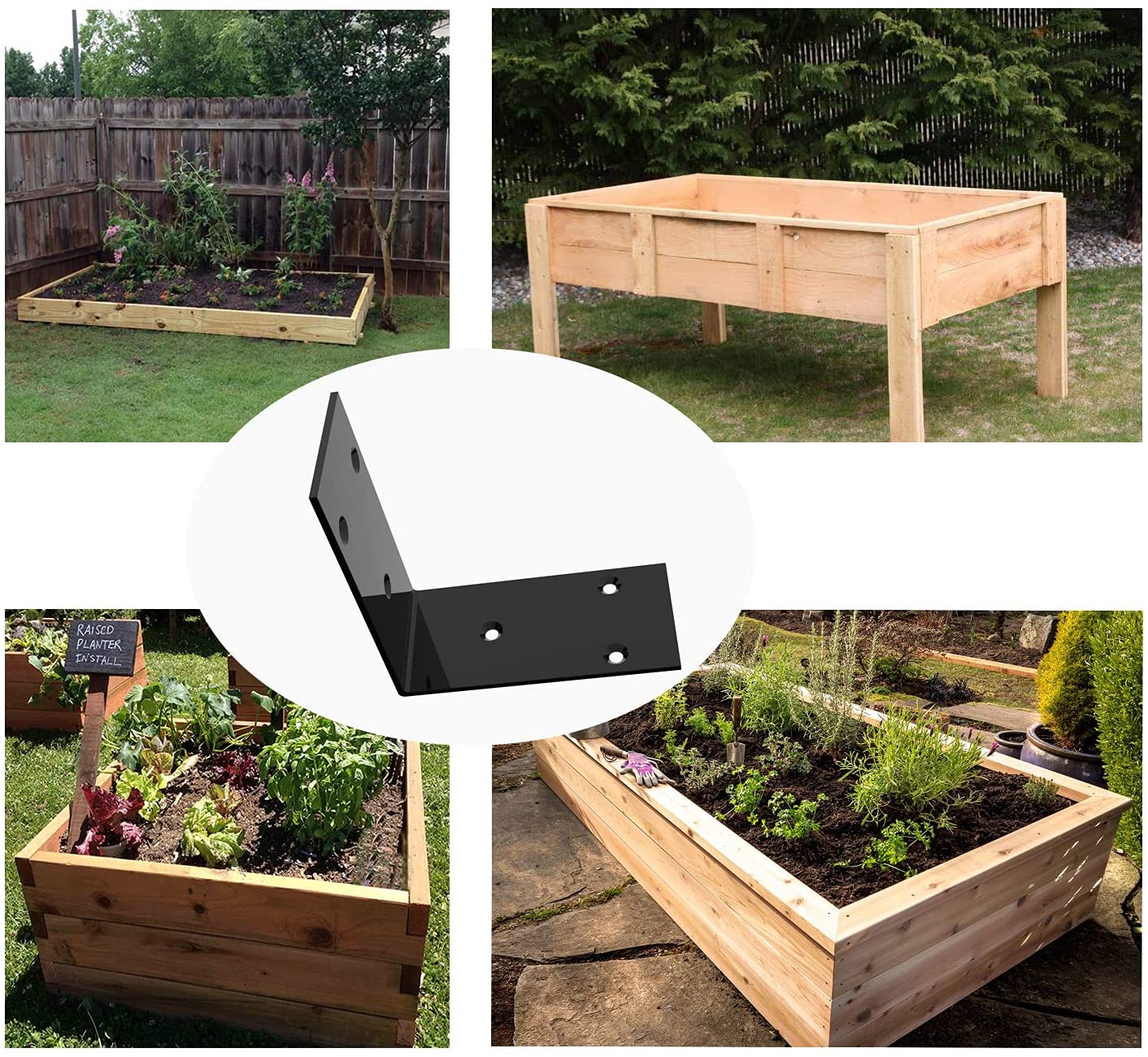 DIY Project 2.27kg Raised Garden Bed 4 Pcs Corner Brackets for Space-saving Solution