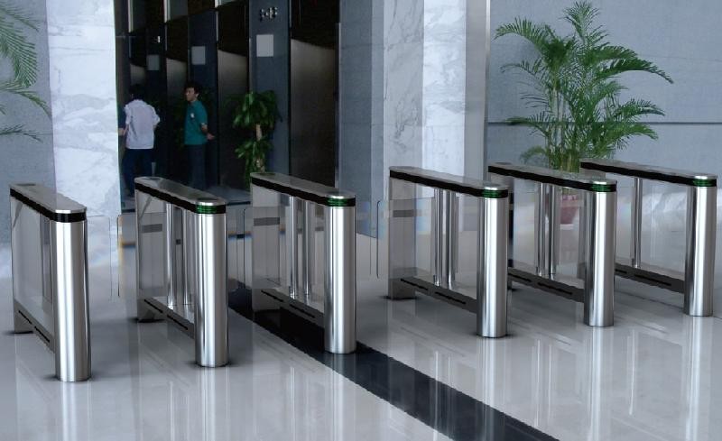 Luxury Slim Intelligent Full Automated Pedestrian Swing Gate With Marble Top Cover