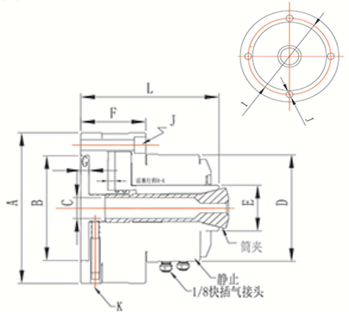 Vertical Fixing Through Hole CNC Lathe Collet Chuck