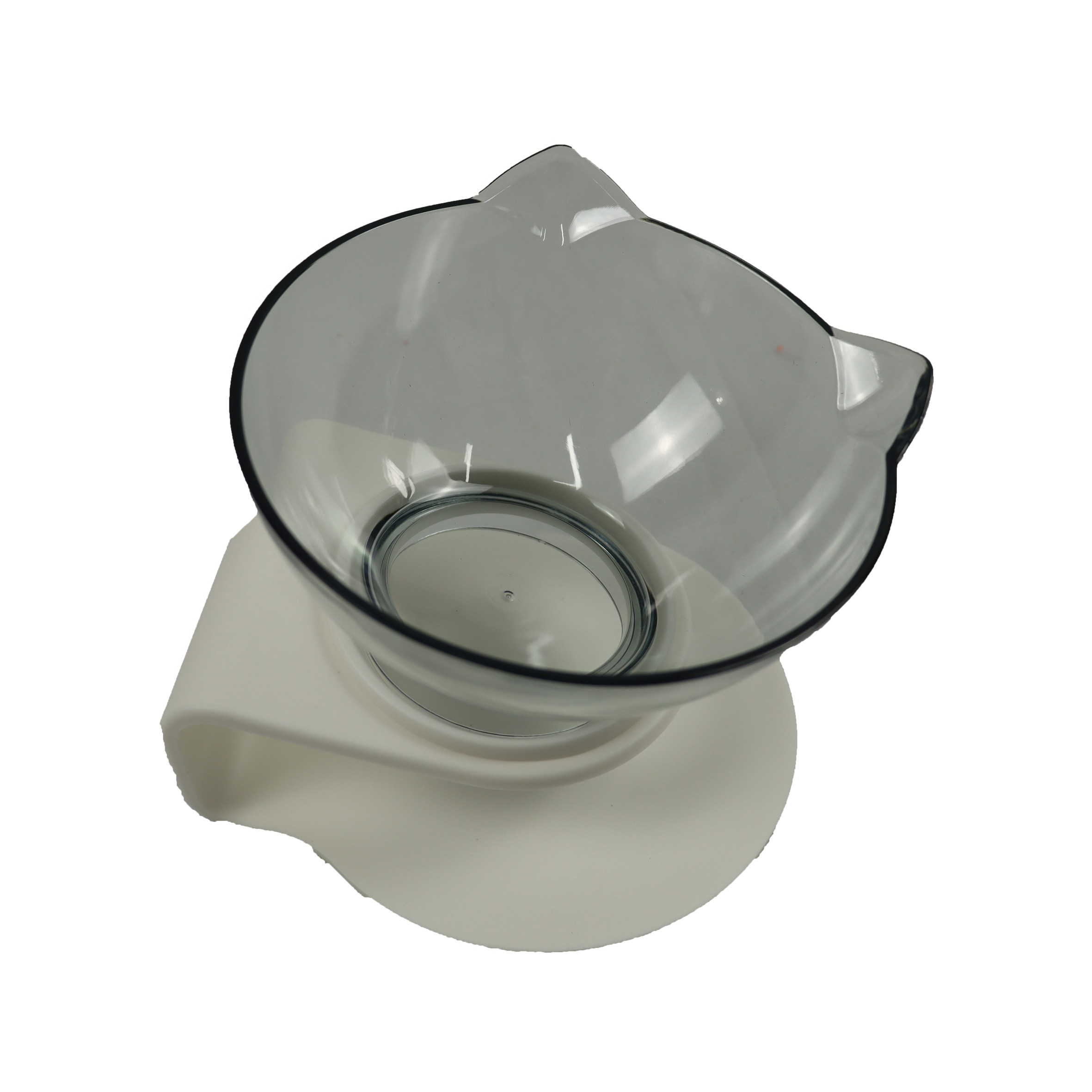 Anti Ant Cute Pet Bowls With Lid Transparent 15 Degree Tilted Cat Bowl Cervical 900ml 500ml