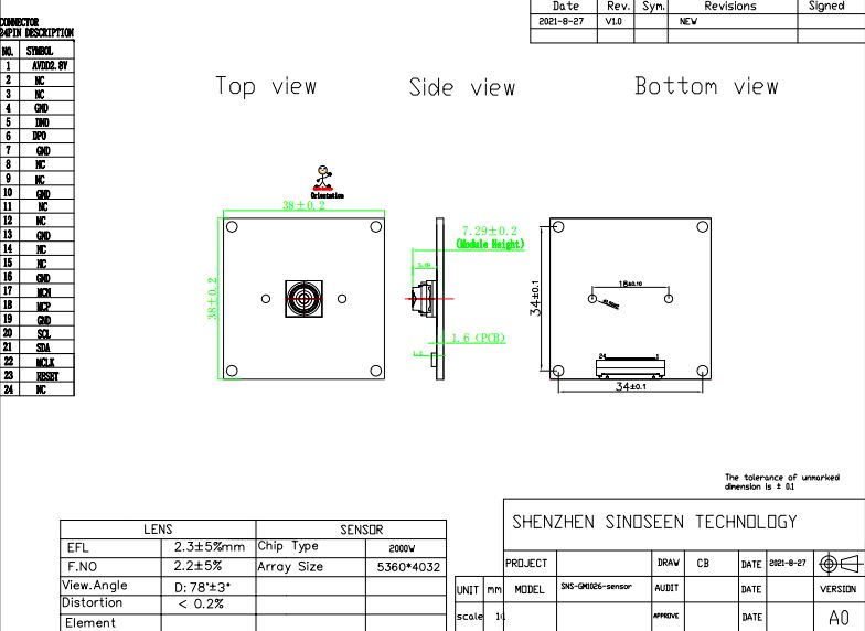 Imx230 20mp HDR Mipi Camera Module Fixed Focus For Hd Recognition Education Booth