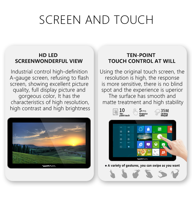 17 19 21.5 Inch IP65 Dust Proof Touch Screen Panel PC For Bus Metro Station And Park