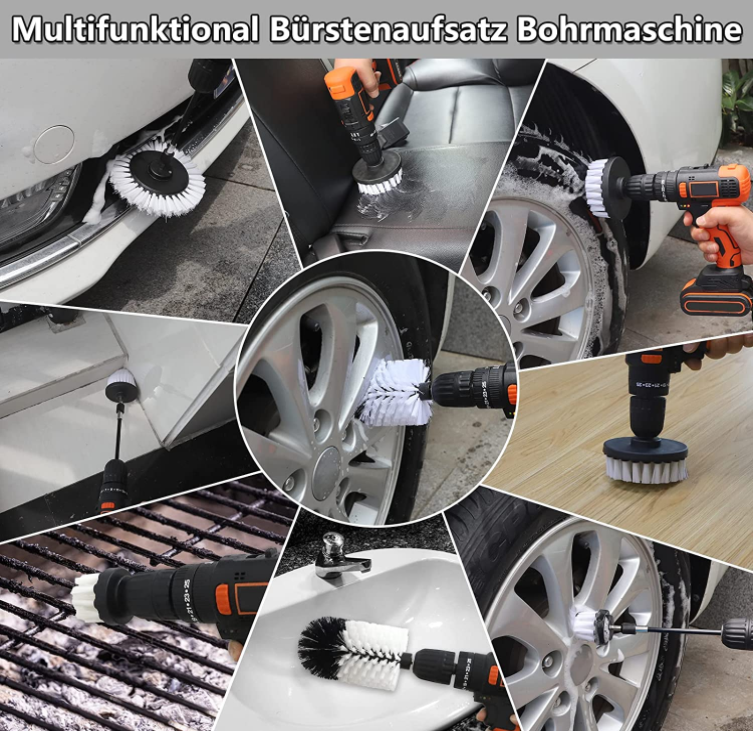 7 Pieces Brush Drill Set Cordless Screwdriver PP Material