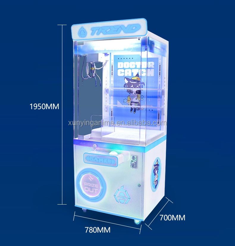 Toy Coin Op Claw Crane Game Machine Made of Metal acrylic plastic with Picture