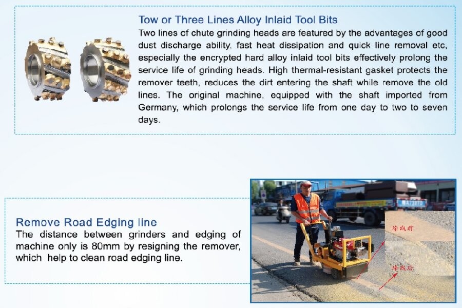 HUA QUN Hand Push Thermoplastic Road Marking Machine For Waste Line Removal