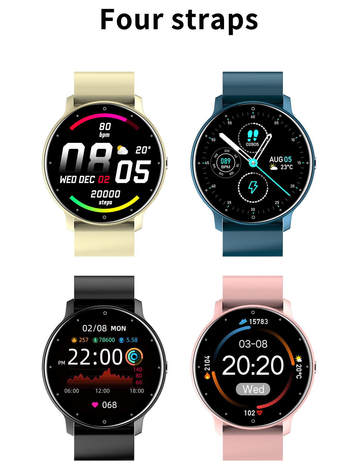 SC7A20 Sensor Bluetooth Smart Watch Blood Pressure IPS Screen 200mAH For Girls
