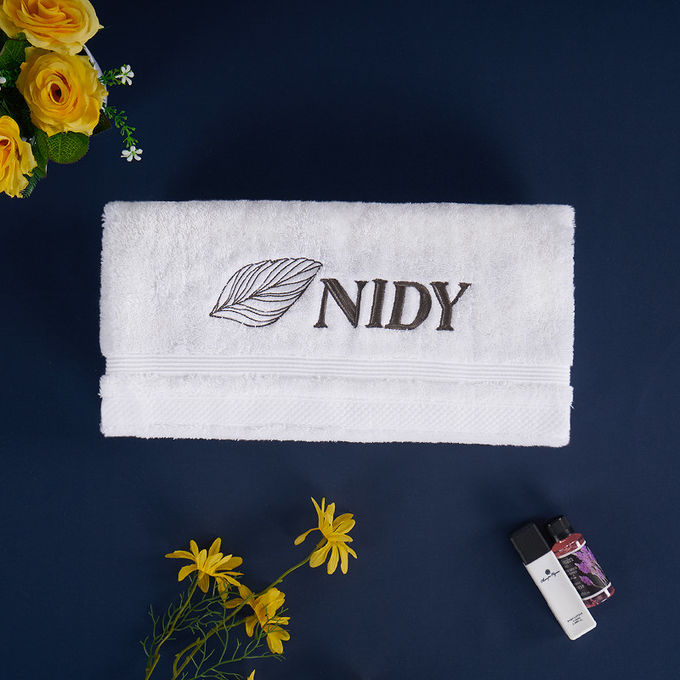 Plain Super Soft Cotton Towel , Hotel Bath Towel Custom Logo Face Towel