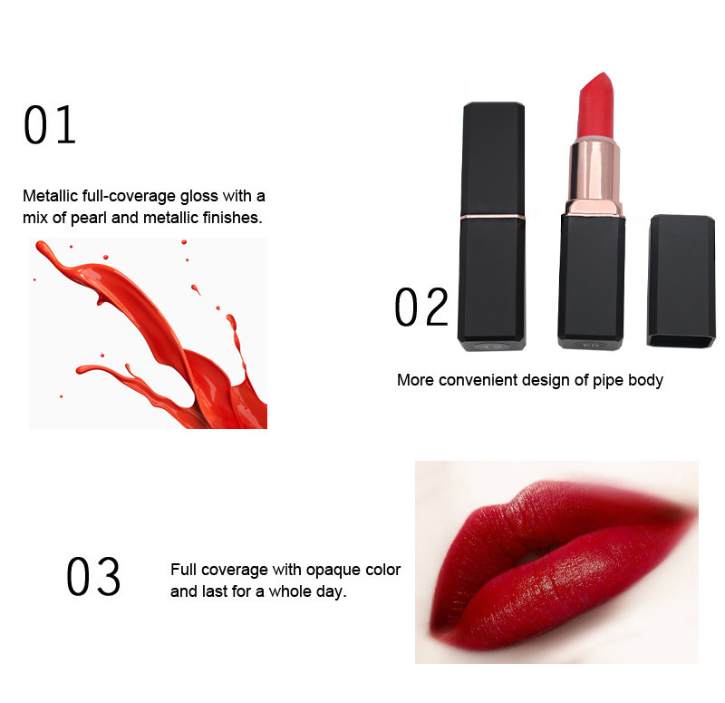 16C Color Matte Lip Stick 8×2cm Wesson Beauty Waterproof Lipstick