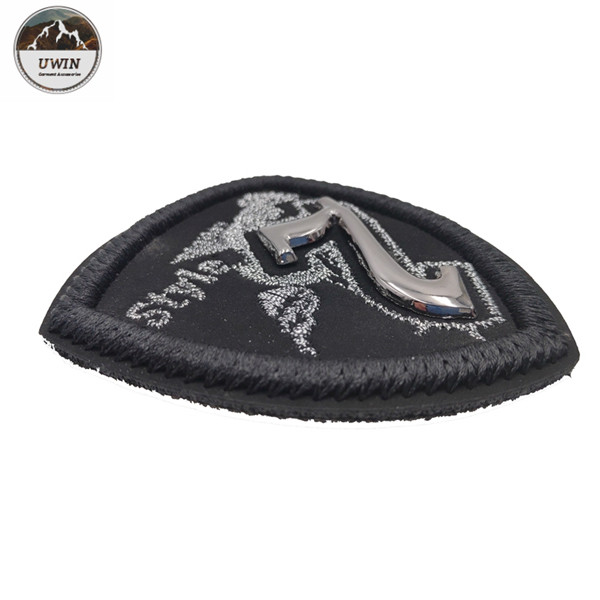 Washable Custom Made Embroidered Patches / Embroidered Number Patches Black Color