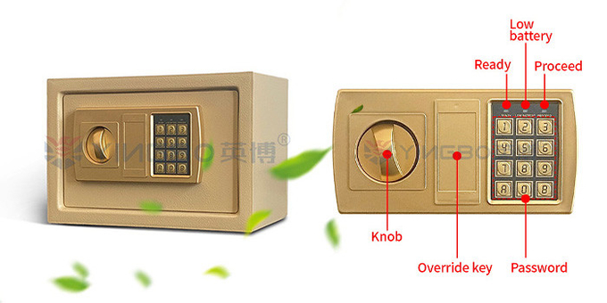 OEM 8.5L 3Bolts Electronic Home Safes With 2 Keys Solid Steel