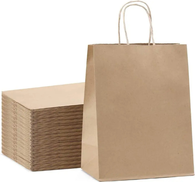 Brown Kraft Packaging Bag Custom Size Accepted Kraft Paper Shopping Bag