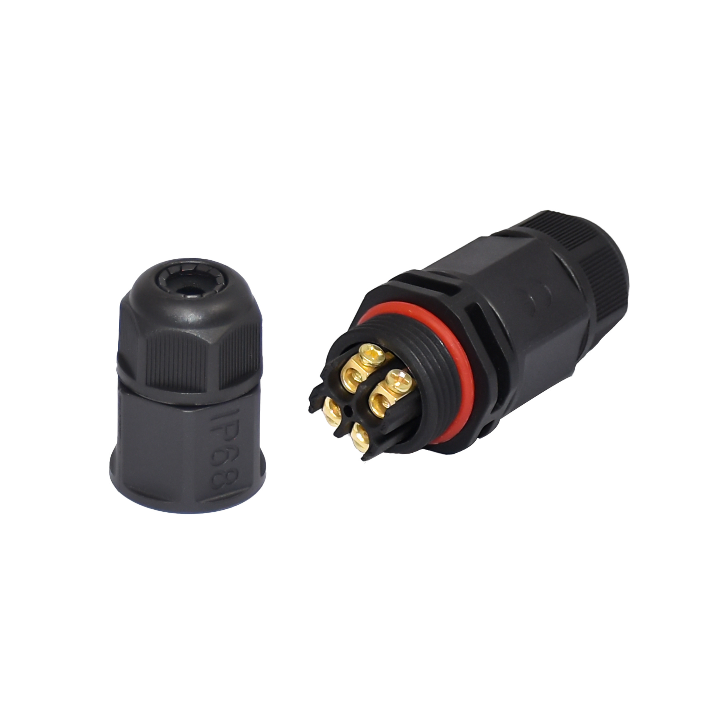 10mm Straight Connector , IP68 Panel Mount 2 Pin Connector
