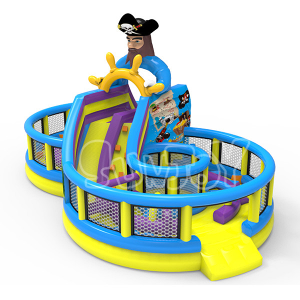 Curve Eight Pirate Race Jumping Castle Inflatable Obstacle Course